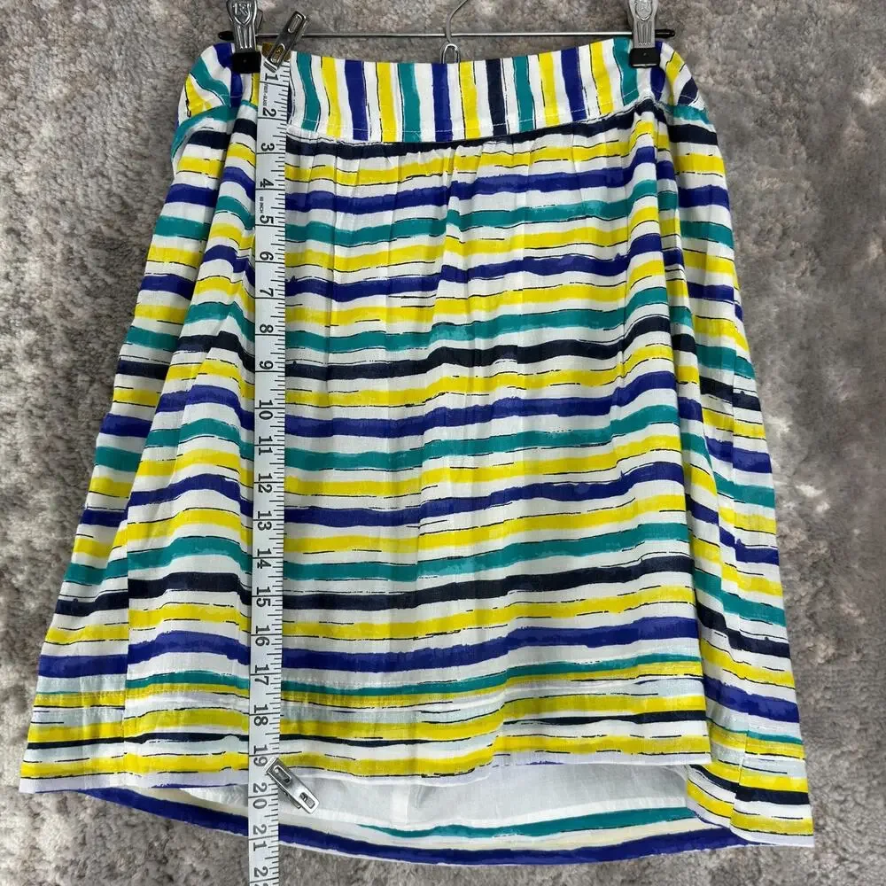 Ann Taylor LOFT‎ Size 8 Striped Casual A Line Mini Skirt Colorful Zip Lined